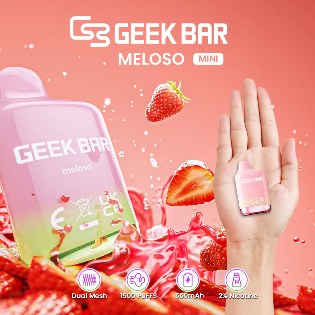 Geek Bar Meloso Mini Disposable Vape - Image 3