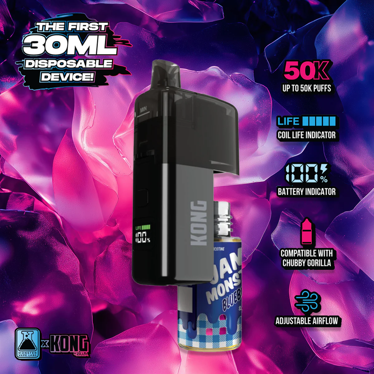 Kong by Zilla x Monster Vape Labs Disposable Vape - Image 2