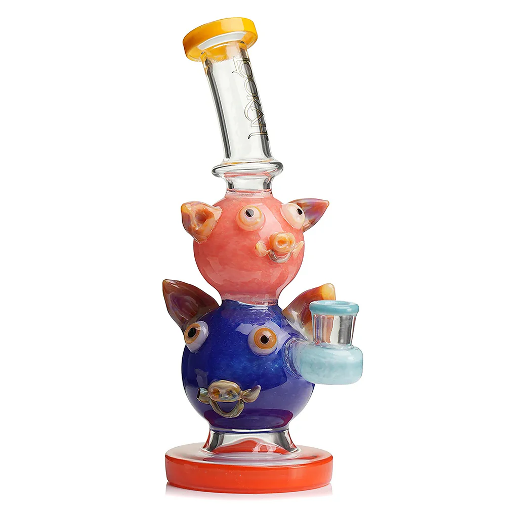 Lookah 10" Cute Double Piggy Dab Rig - Image 3